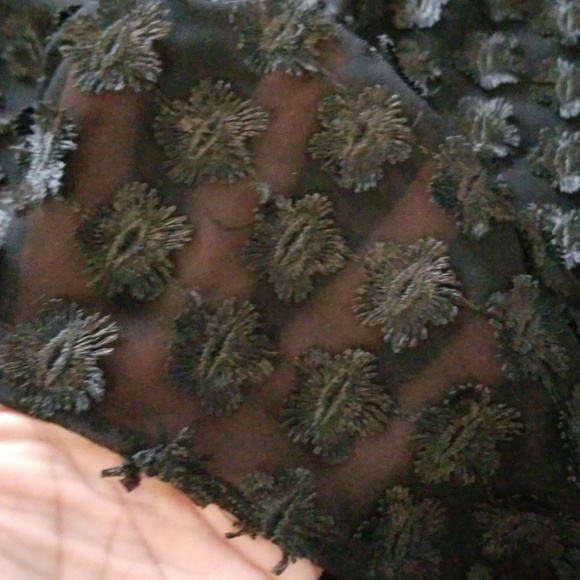 Madewell Black Sheer Applique Top Blouse sz small - Picture 3 of 3